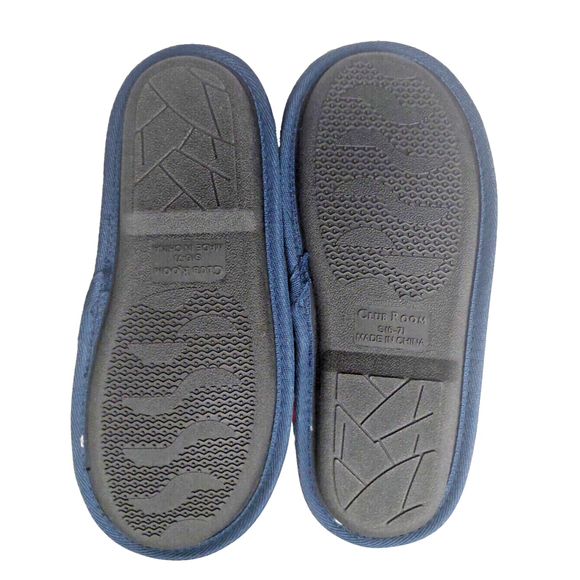 Club Room Men's Navy Blue Faire Isles Indoor/Outdoor Slippers Size Small 6-7 - Picture 12 of 16